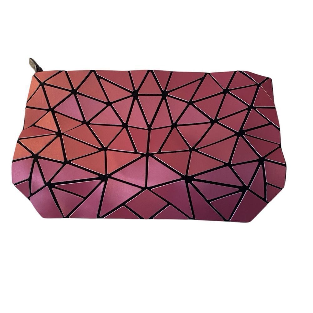 Patrizia Luca Geometric Rose Pink Crossbody/Clutch w/ Removable Gunmetal Chain.